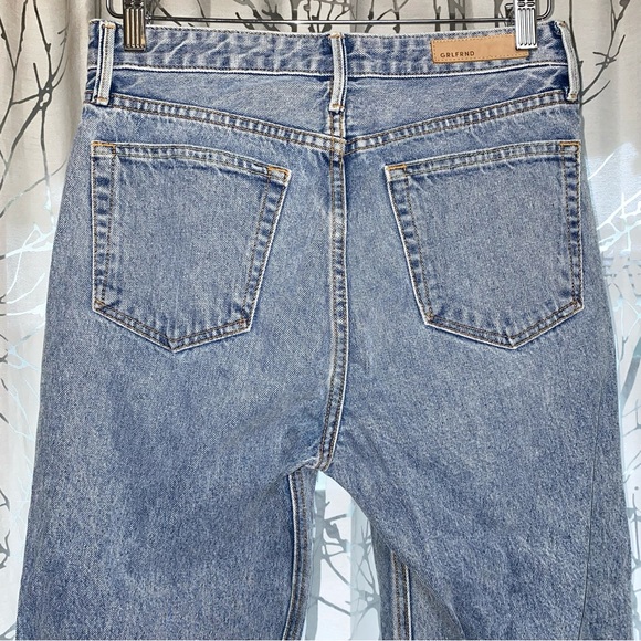 GRLFRND long leg zipper down the line ANDREA straight leg high rise BLUE JEANS - Picture 7 of 14